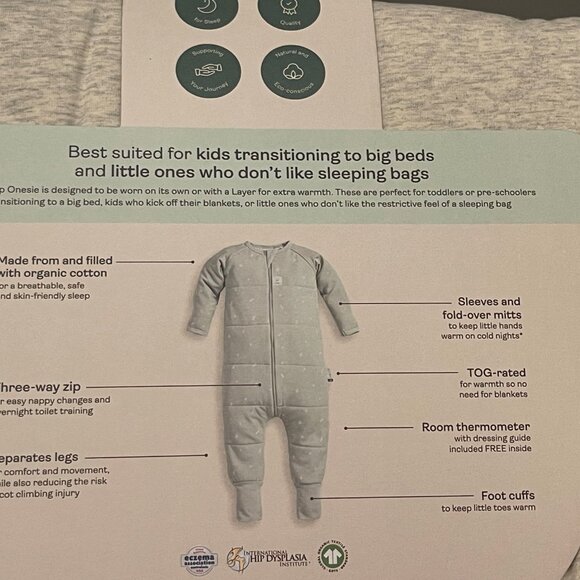 Organic Cotton Baby Sleep Onesie - Picture 4 of 9